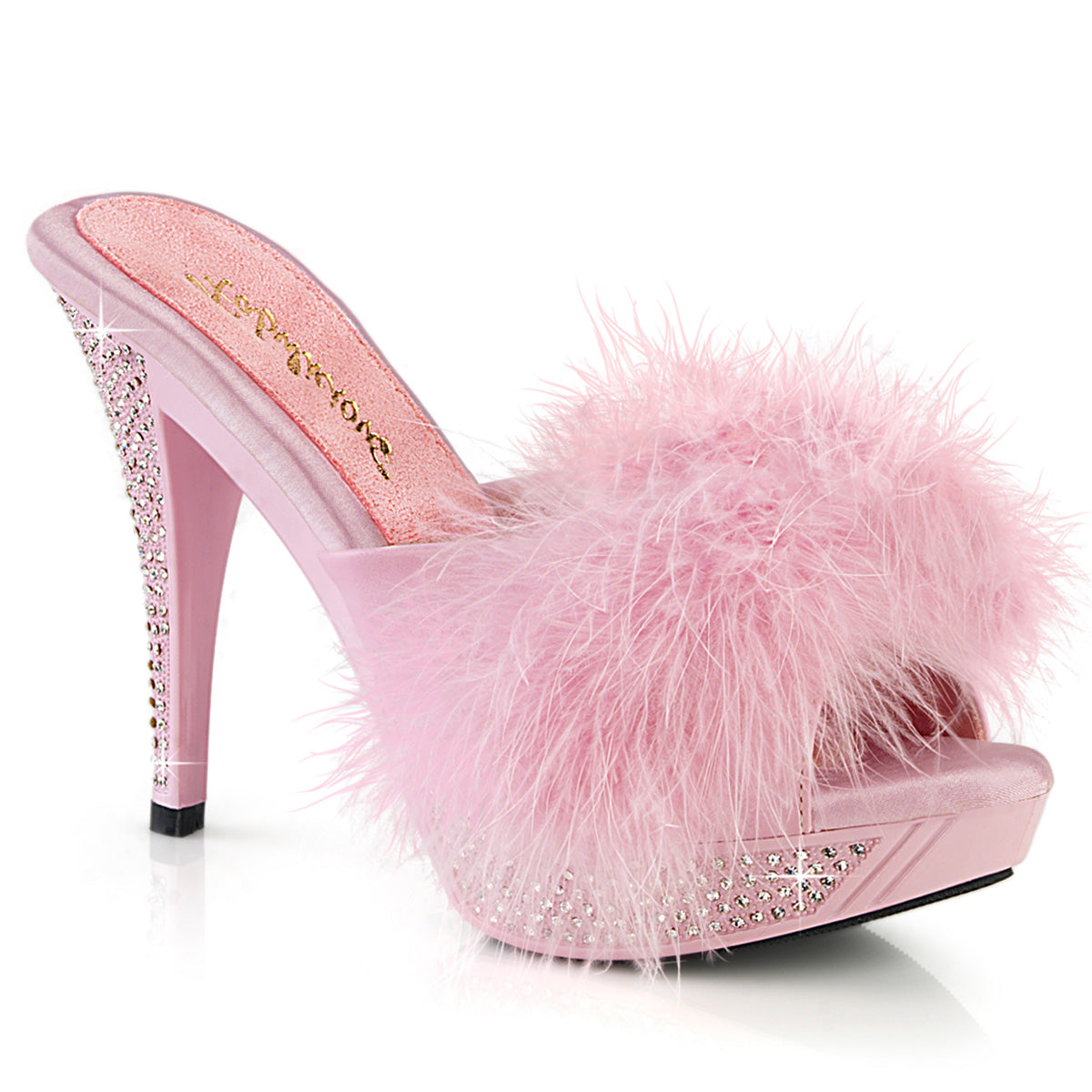 ぽ*ん様 BLUSHIN' N' CRUSHIN' MARABOU HEELS Sugar Thrillz Pink Marabou Fluff High Heel Platforms – Dolls