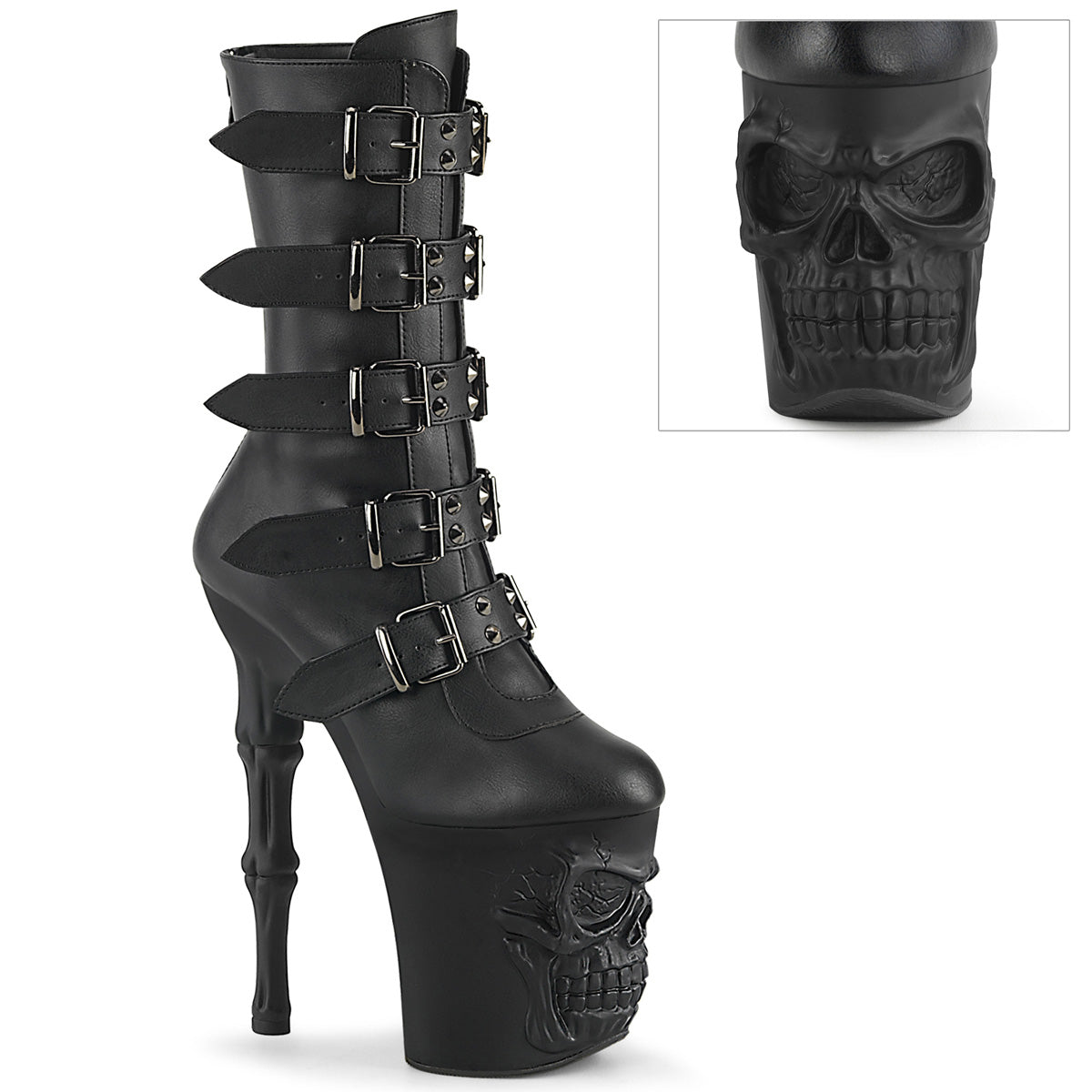 Skull high heel fashion boots